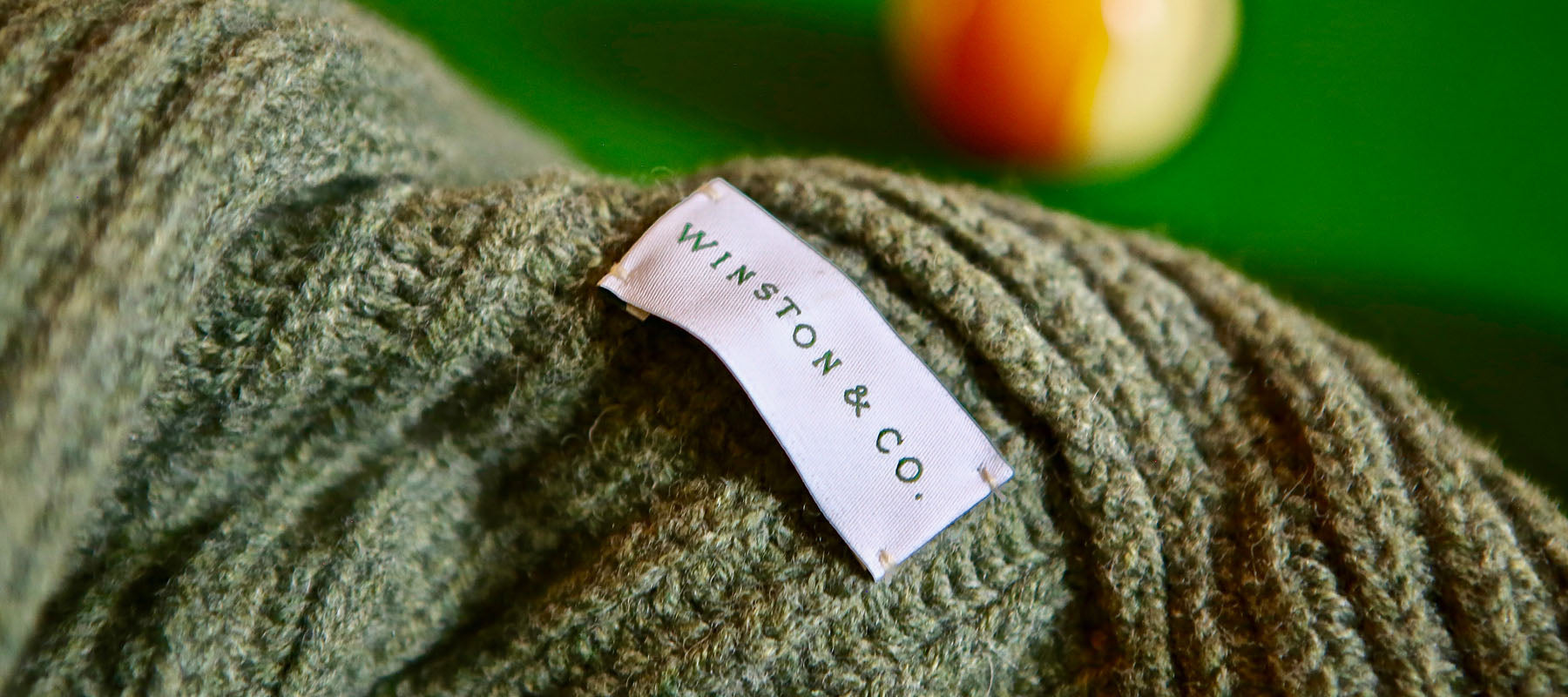 Winston & Co. Landscape Green Lambswool Shawl Collar Cardigan Sweater