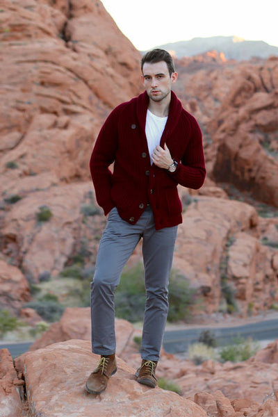 Maroon | Organic Cotton Cord Jeans | WoolOvers US